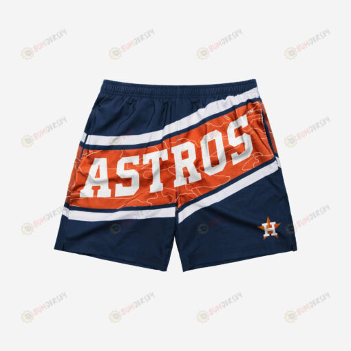 Houston Astros Big Wordmark Hawaiian Men Shorts Swim Trunks - Print Shorts