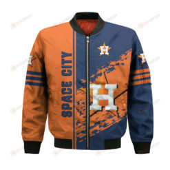 Houston Astros Bomber Jacket 3D Printed Logo Pattern In Team Colours