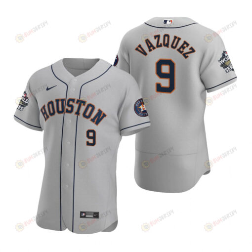 Houston Astros Christian Vazquez 9 Gray 2022-23 World Series Jersey