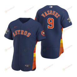 Houston Astros Christian Vazquez 9 Navy 2022-23 World Series Jersey