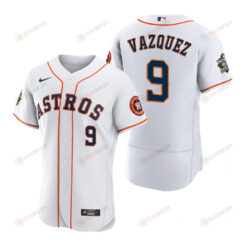 Houston Astros Christian Vazquez 9 White 2022-23 World Series Jersey