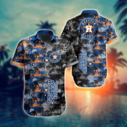 Houston Astros Coconut Hawaiian Shirt In Blue Black And Orange