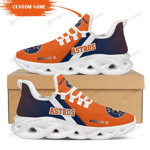 Houston Astros Custom Name Orange Blue 3D Max Soul Sneaker Shoes