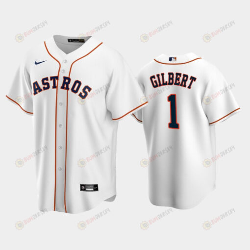 Houston Astros Drew Gilbert 1 2022-23 Draft White Home Jersey