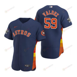 Houston Astros Framber Valdez 59 Navy 2022-23 World Series Jersey