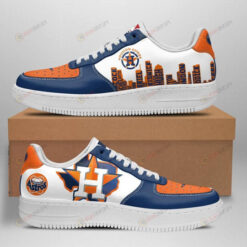 Houston Astros Logo Pattern Air Force 1 Printed In Orange Blue