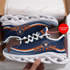 Houston Astros Logo Pattern Custom Name 3D Max Soul Sneaker Shoes