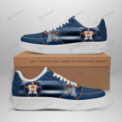 Houston Astros Logo Stripe Pattern Air Force 1 Printed In Blue