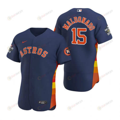 Houston Astros Martin Maldonado 15 Navy 2022-23 World Series Jersey