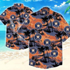 Houston Astros Palm Tree Short Sleeve Hawaiian Shirt