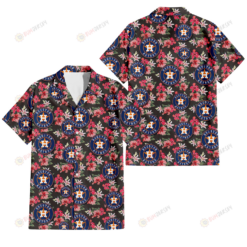 Houston Astros Pink Hibiscus Orchid Brown Background 3D Hawaiian Shirt