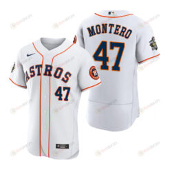 Houston Astros Rafael Montero 47 White 2022-23 World Series Jersey