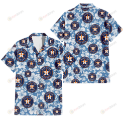Houston Astros White Hibiscus Light Blue Texture Background 3D Hawaiian Shirt