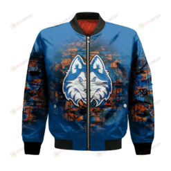 Houston Baptist Huskies Bomber Jacket 3D Printed Camouflage Vintage