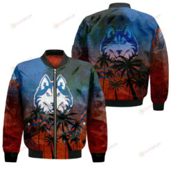 Houston Baptist Huskies Bomber Jacket 3D Printed Coconut Tree Tropical Grunge