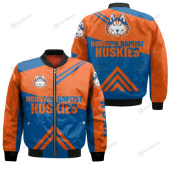 Houston Baptist Huskies Football Bomber Jacket 3D Printed - Stripes Cross Shoulders