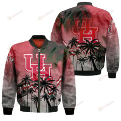 Houston Cougars Bomber Jacket 3D Printed Coconut Tree Tropical Grunge