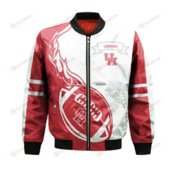 Houston Cougars Bomber Jacket 3D Printed Flame Ball Pattern