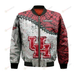 Houston Cougars Bomber Jacket 3D Printed Grunge Polynesian Tattoo