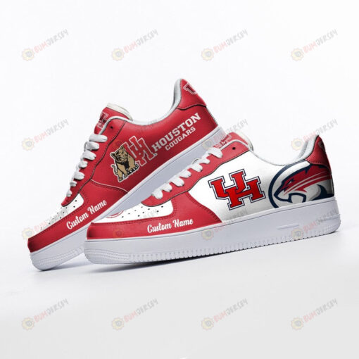 Houston Cougars Mascot Logo Pattern Custom Name Air Force 1 Printed