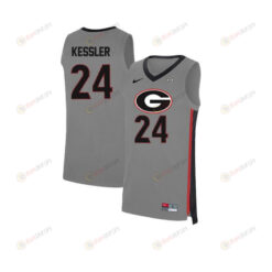 Houston Kessle 24r Elite Georgia Bulldogs Basketball Jersey Gray