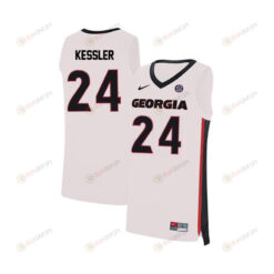 Houston Kessler 24 Elite Georgia Bulldogs Basketball Jersey White