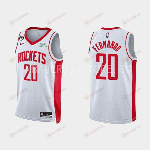 Houston Rockets Bruno Fernando 20 2022-23 Association Edition White Men Jersey Swingman