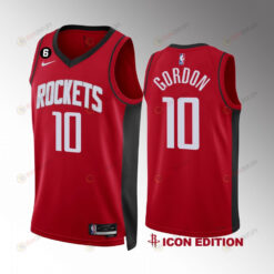 Houston Rockets Eric Gordon 10 2022-23 Icon Edition Red Jersey NO.6 Patch