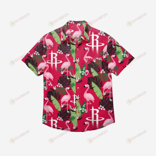 Houston Rockets Floral Button Up Hawaiian Shirt