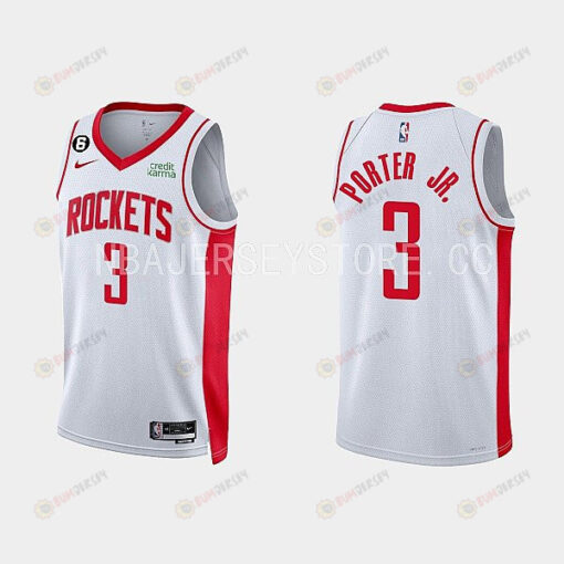 Houston Rockets Kevin Porter Jr. 3 2022-23 Association Edition White Men Jersey Swingman