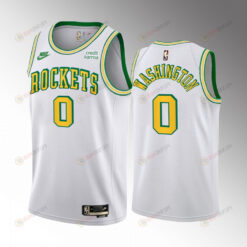 Houston Rockets TyTy Washington 0 2022-23 Classic Edition White Jersey 55th Anniversary