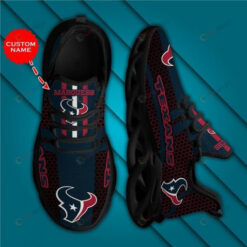 Houston Texans Beehive Pattern 3D Max Soul Sneaker Shoes