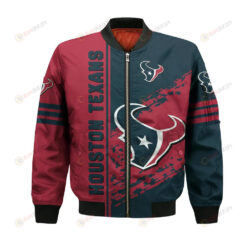 Houston Texans Bomber Jacket 3D Printed Logo Pattern In Team Colours