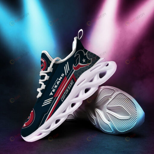 Houston Texans Logo Beehive Pattern Custom Name 3D Max Soul Sneaker Shoes