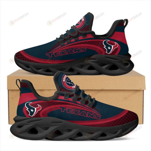 Houston Texans Logo Curve Line Pattern 3D Max Soul Sneaker Shoes