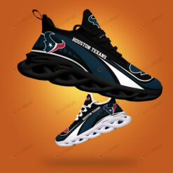 Houston Texans Logo Curve Line Pattern Custom Name 3D Max Soul Sneaker Shoes