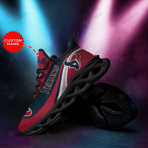 Houston Texans Logo Curve Pattern Custom Name 3D Max Soul Sneaker Shoes