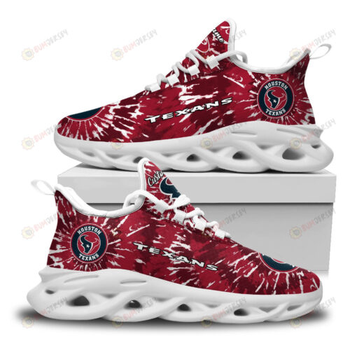 Houston Texans Logo Custom Name Tie Dye Pattern 3D Max Soul Sneaker Shoes