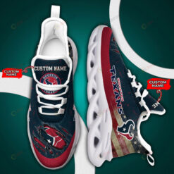 Houston Texans Logo Flag Pattern Custom Name 3D Max Soul Sneaker Shoes