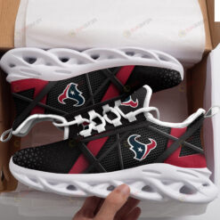 Houston Texans Logo In Black Custom Name 3D Max Soul Sneaker Shoes