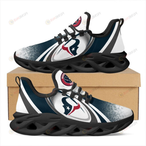 Houston Texans Logo Oval Pattern Custom Name 3D Max Soul Sneaker Shoes