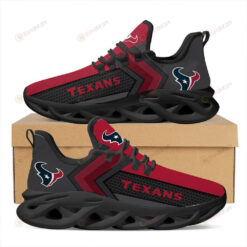 Houston Texans Logo Pattern 3D Max Soul Sneaker Shoes In Red Black