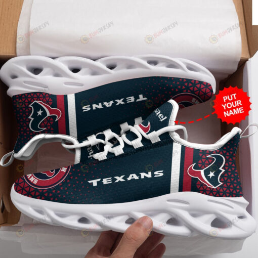 Houston Texans Logo Pattern Custom Name 3D Max Soul Sneaker Shoes