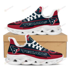 Houston Texans Logo Pattern Custom Name 3D Max Soul Sneaker Shoes In Red Blue