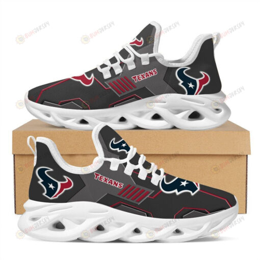 Houston Texans Logo Pattern In Black 3D Max Soul Sneaker Shoes