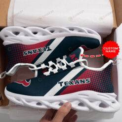 Houston Texans Logo Polka Dots Pattern Custom Name 3D Max Soul Sneaker Shoes