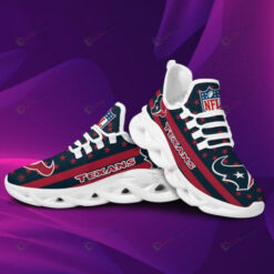 Houston Texans Logo Star Pattern 3D Max Soul Sneaker Shoes