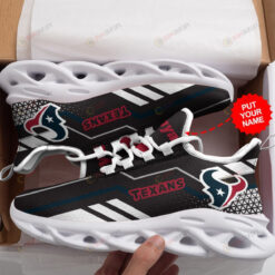 Houston Texans Logo Stripe Pattern Custom Name 3D Max Soul Sneaker Shoes