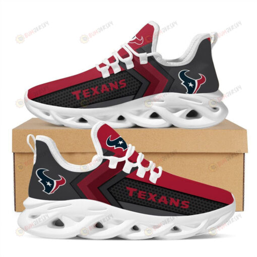 Houston Texans Logo With Stripe Pattern 3D Max Soul Sneaker Shoes