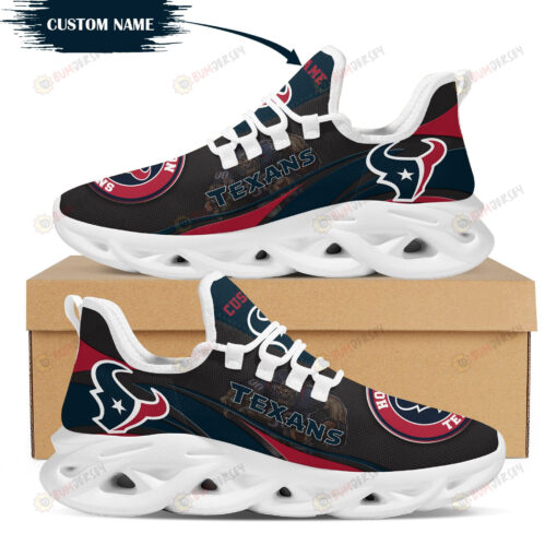 Houston Texans Mascot Logo Pattern Custom Name 3D Max Soul Sneaker Shoes